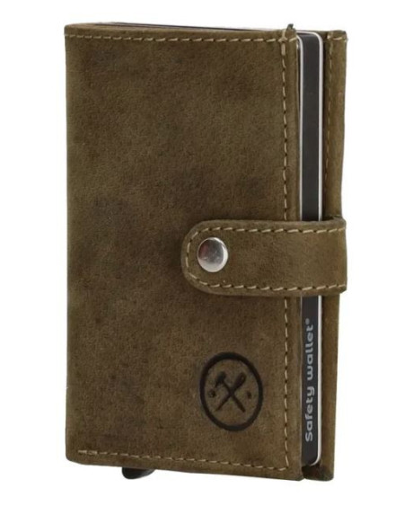 Hide & Stitches Giftset Hide & Stitches Idaho safety wallet & sleutelhanger 20208, Olijfgroen