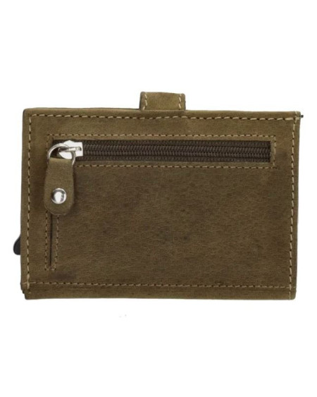 Hide & Stitches Giftset Hide & Stitches Idaho safety wallet & sleutelhanger 20208, Olijfgroen