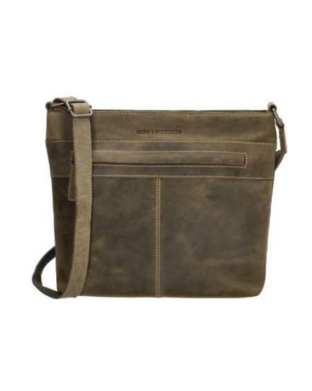 Hide & Stitches Idaho Schoudertas 20030,Olijfgroen