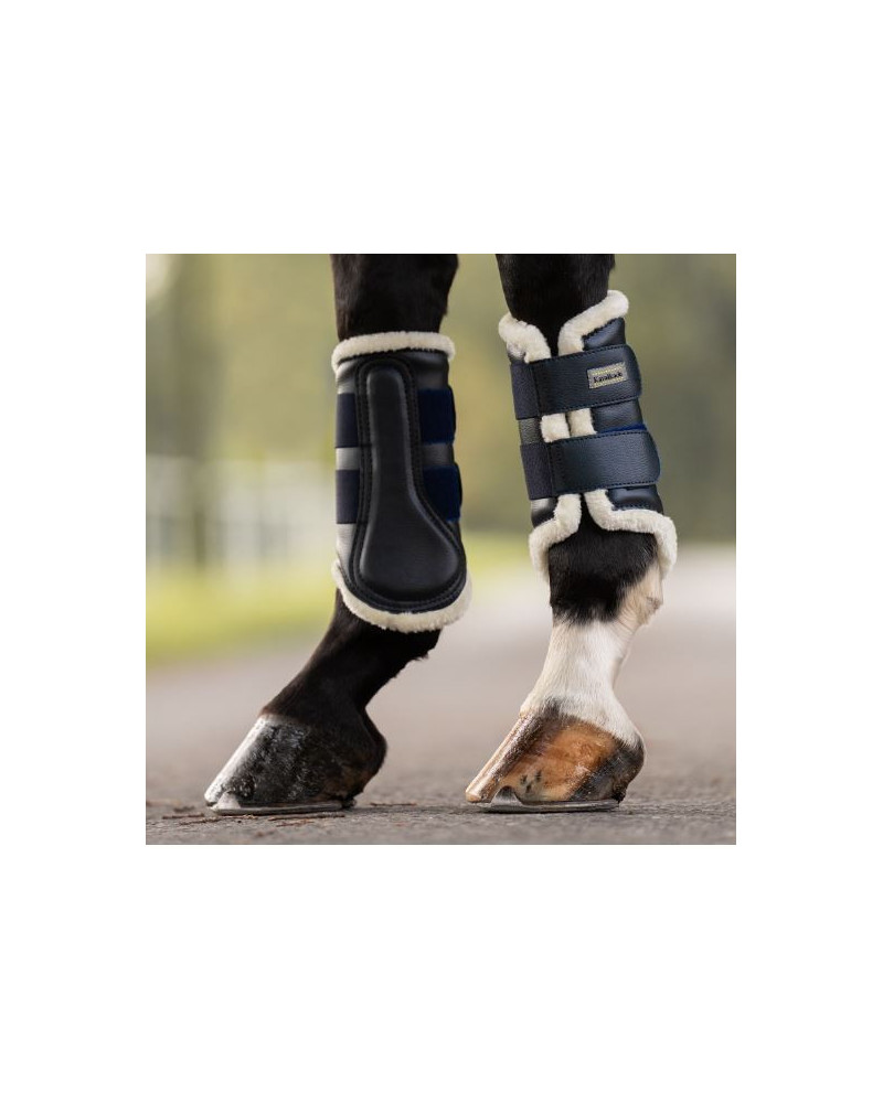 Kavalkade beenkappen Anatomic 32501 met kunstbont, Zwart/Natuur