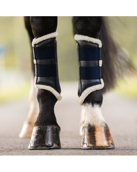 Kavalkade beenkappen Anatomic 32501 met kunstbont, Zwart/Natuur