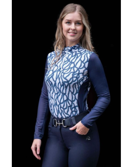 HKM Shirt Chain, Wit/Marineblauw