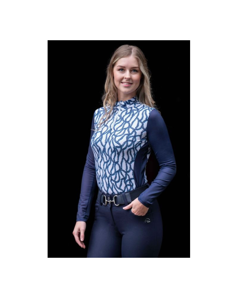 HKM Shirt Chain, Wit/Marineblauw