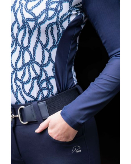 HKM Shirt Chain, Wit/Marineblauw