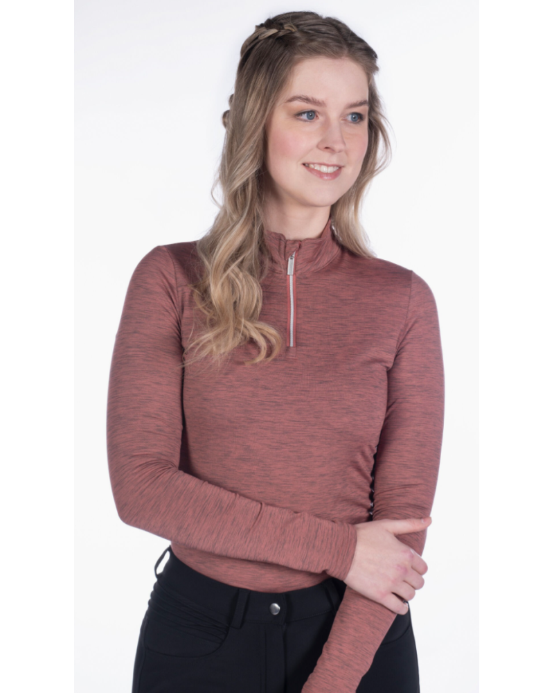 HKM functioneel shirt Rosewood Melange, Roestrood