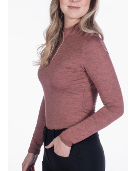 HKM functioneel shirt Rosewood Melange, Roestrood