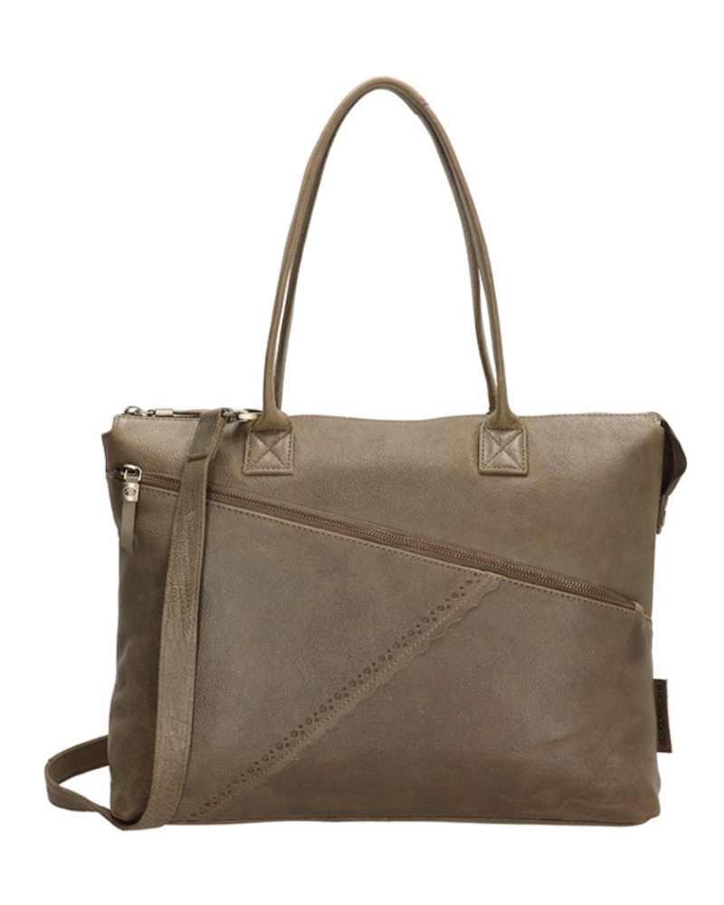 MicMacBags Marrakech Laptoptas 20674, Olijfgroen