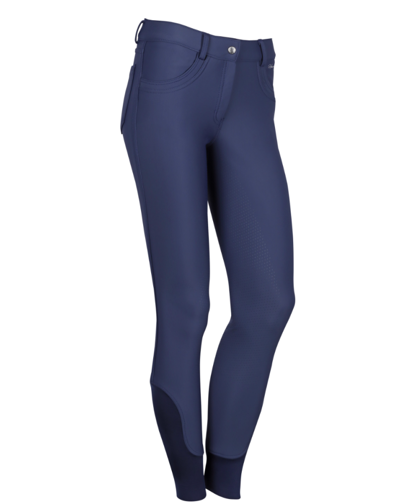 Harry's Horse Softshell Winter Rijbroek Full Grip, Staalblauw