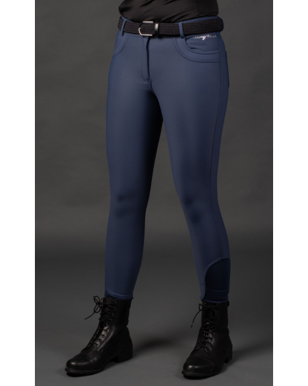 Harry's Horse Softshell Winter Rijbroek Full Grip, Staalblauw