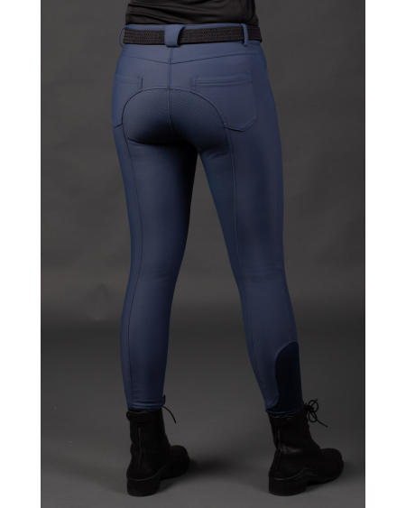 Harry's Horse Softshell Winter Rijbroek Full Grip, Staalblauw