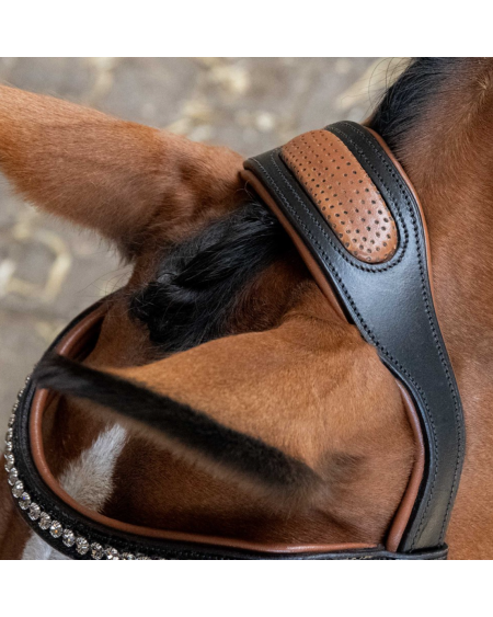 Harry's Horse Hoofdstel Black Cognac, Zwart