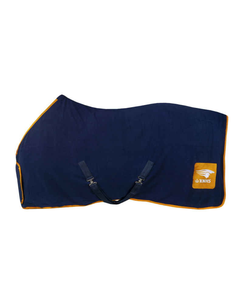 KNHS SHOWDEKEN FLEECE, MET BORSTFLAP, Donkerblauw