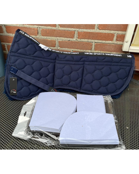HKM Zadelonderlegger Van Echt Lamsvel, Navy/Navy, 58cm