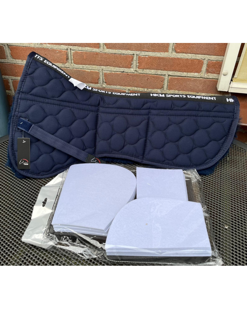 HKM Zadelonderlegger Van Echt Lamsvel, Navy/Navy, 58cm
