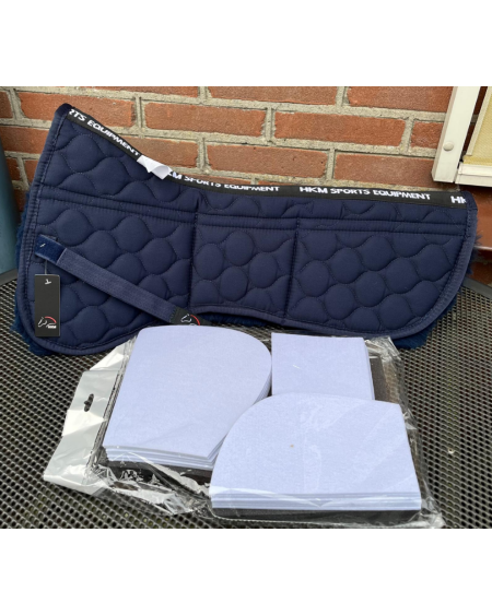 HKM Zadelonderlegger Van Echt Lamsvel, Navy/Navy, 58cm