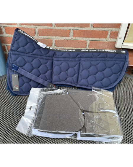 HKM Zadelonderlegger Van Echt Lamsvel, Navy/Navy, 58cm