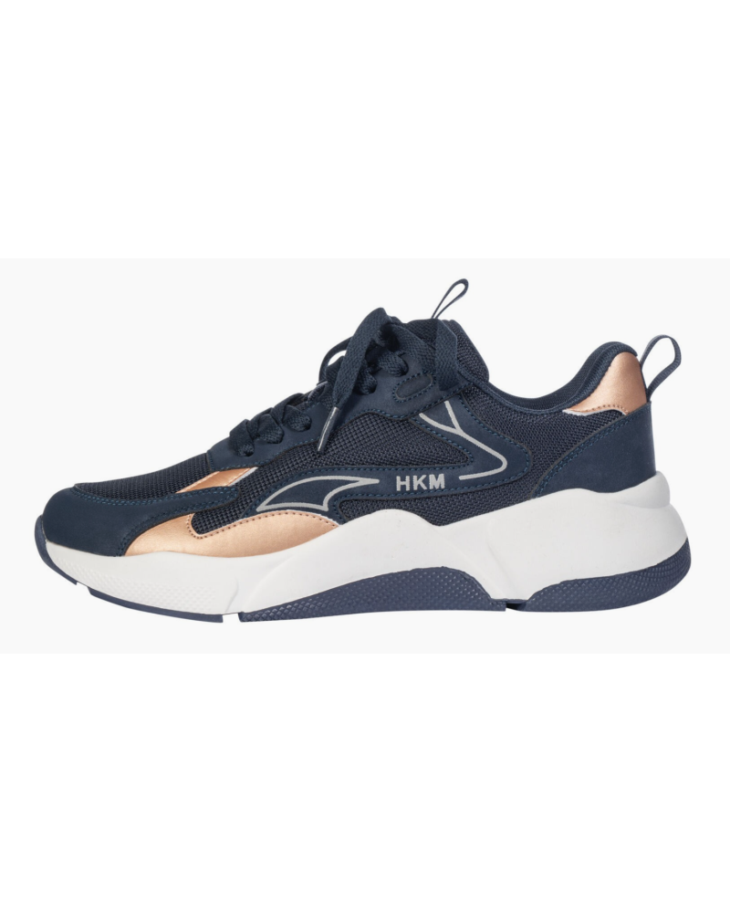 HKM Sneakers - Roségold Glamour-style, Donkerblauw