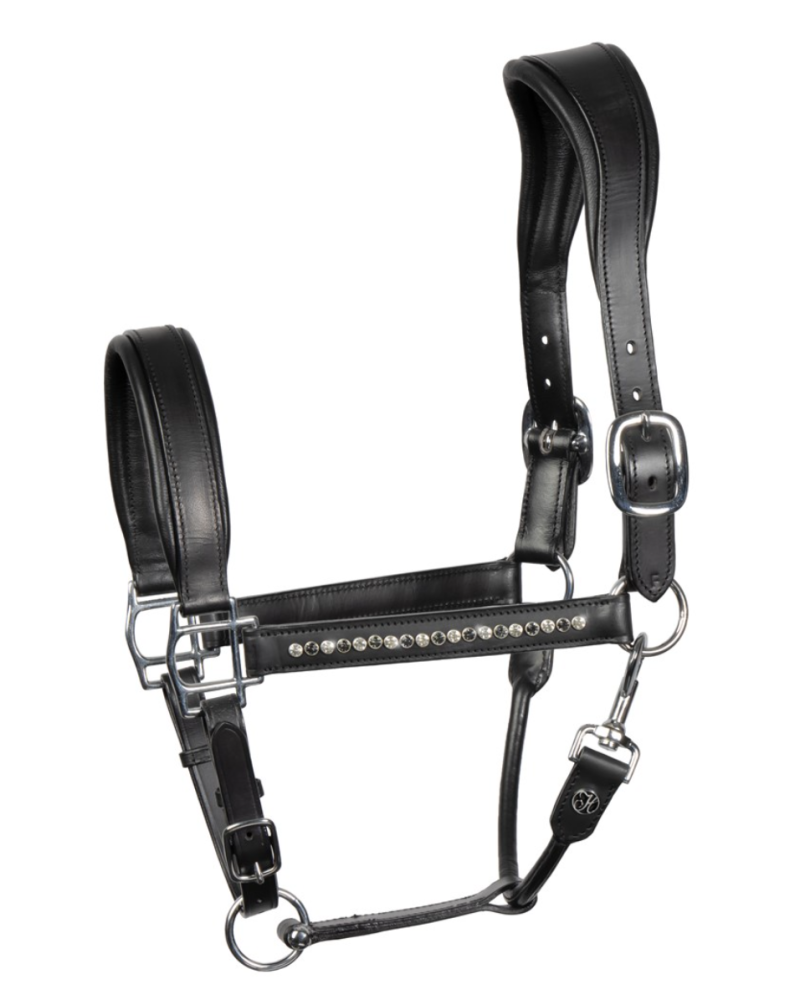 Harry's Horse Halster Leder Anatomic Crystal, Zwart
