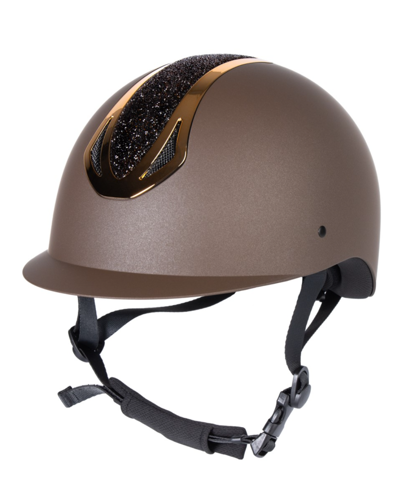Harry's Horse Veiligheidscap Pro F2 Matt Crystal, Bruin-Goud