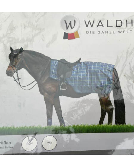 Waldhausen waterdichte, fleece-gevoerde uitrijdeken, Donkerblauw-geruit