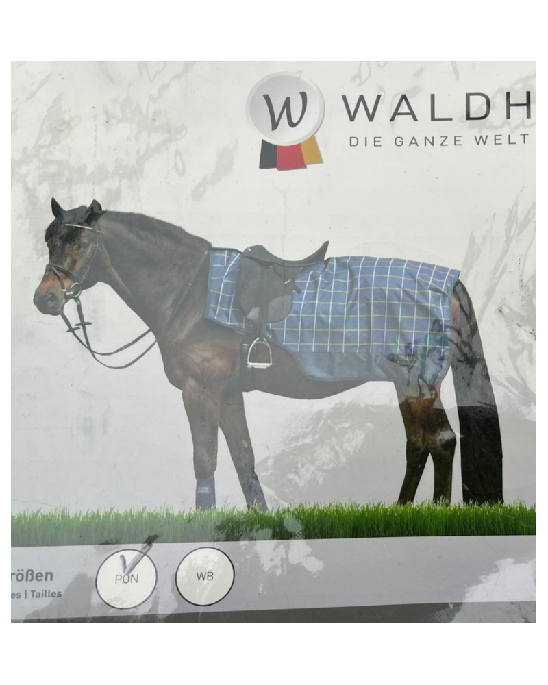 Waldhausen waterdichte, fleece-gevoerde uitrijdeken, Donkerblauw-geruit