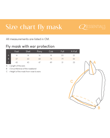 QHP vliegenmasker met oren, zwart