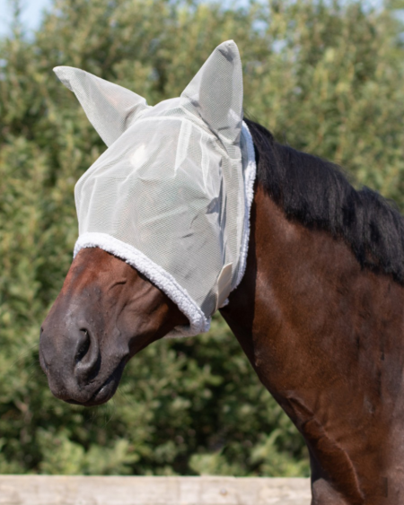 QHP vliegenmasker met oren, Lichtgrijs