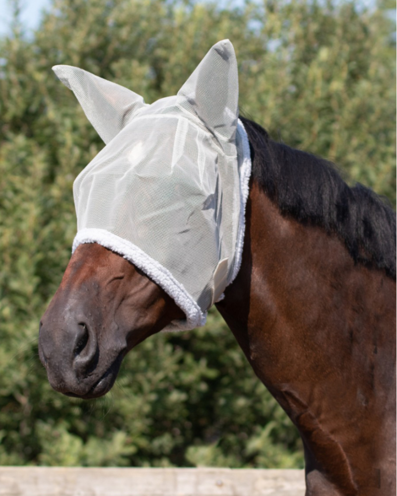 QHP vliegenmasker met oren, Lichtgrijs