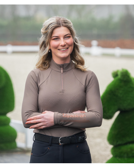 Horka Trainingsshirt Luxury Equestrian Pro, Coffee/Rosé