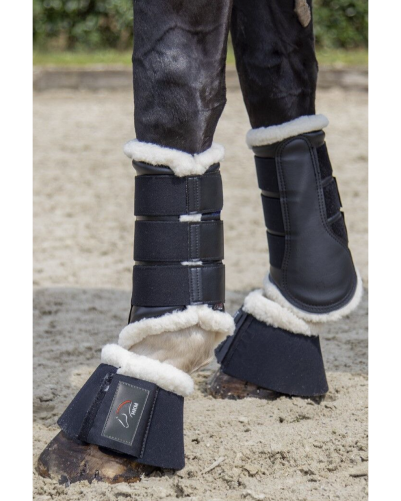 HKM Beenbeschermers Comfort met kunstbont, Zwart